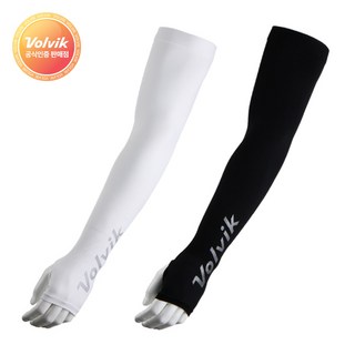[VOLVIK] 볼빅 아쿠아엑스 냉감 골프 손등커버 쿨토시 팔토시 양손 자외선차단 파크골프 운전 낚시 등산 스포츠 쿨토시, 블랙, 1개