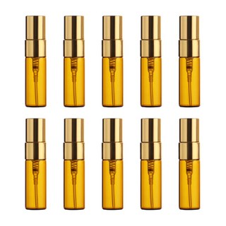 27리빙 간편한 충전 휴대용 향수 공병, 갈색 골드 5ml, 10개