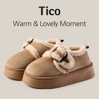 드리프 티코 양털 버클 단화 겨울 로퍼 퍼 안감 여자 털신발 운동화 방한화