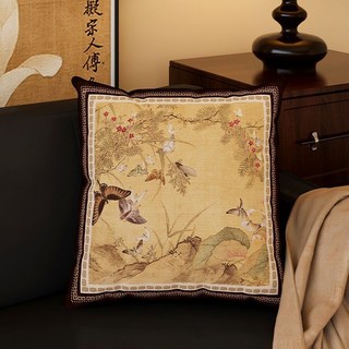 復古輕奢綠色抱枕美式復古抱枕中古風美拉德沙發靠背墊牀頭軟靠枕, 1件, 1351