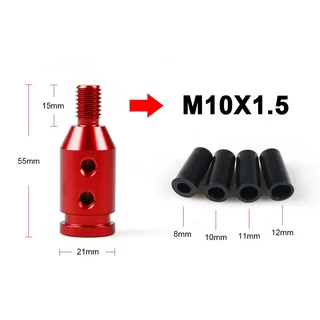 스레드 알루미늄 합금 M10x1.5/M12x1.25 범용 기어 시프트 노브 어댑터, 09 M10x1.5 RED