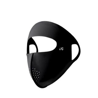 全臉防曬面罩 冰絲透氣遮陽口罩 修飾小臉 戶外騎行防曬神器, 黑, 1個