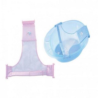 【美國媽咪】KUKU 酷咕鴨 嬰兒可調式沐浴網(藍/粉) ，親膚材質、可調角度、穩固支撐、透氣快乾、輕巧易攜帶, 1個, 粉色