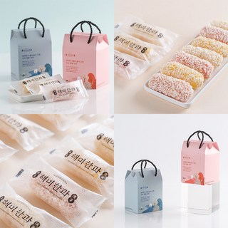 한과선물세트 찹쌀 단호박 백년초 유과 전통 한과 낱개포장 구디백 답례품, 49g, 1개