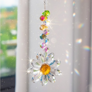LABU 크리스탈 썬캐쳐 모빌 인테리어장식 데이지 감성 프리즘, 투명데이지