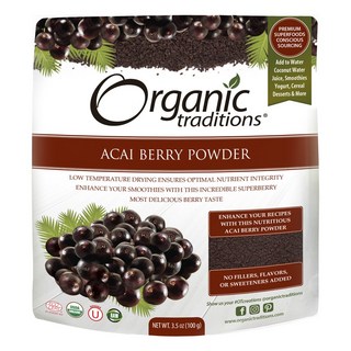 Organic traditions 巴西莓粉, 1個, 100克