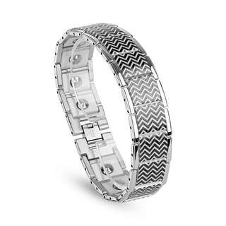 페이버 Z836 남성용 게르마늄팔찌 /타이어패턴 디자인 /이니셜 각인 화이트, 1개