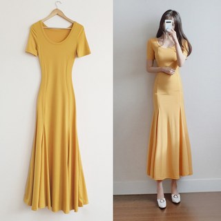 나날샵 여성 섹시 머메이드 반팔 롱원피스