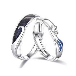 全店折扣 鳳求凰情侶戒指一對男女輕奢小衆開口對戒刻字指環七夕情人節禮物