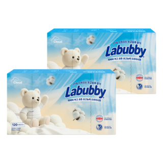 라버비 독일더마 비건인증 초고농축 건조기용 드라이시트 허그코튼, 2개, 120개입