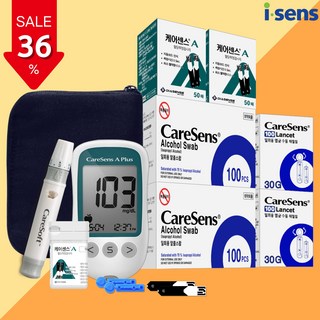 케어센스A 플러스 혈당측정기 + 검사지 110매+ 알콜솜 200매 + 채혈침 210매, 1개