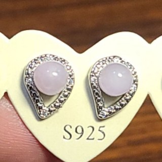 紫鋰輝石紫磷灰石耳針耳環 925銀針 天然水晶玉石特賣