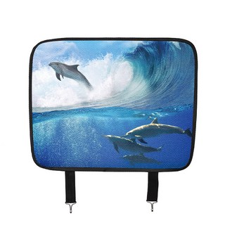 可愛熊本熊汽車座椅防踢墊，車用椅背保護墊，防髒耐磨易清潔, 海豚, 通用