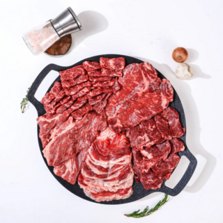 투뿔 1++ 프리미엄 암소한우 1kg 구이용 세트(꽃등심/채끝/차돌박이/보섭살/설깃살), 1세트