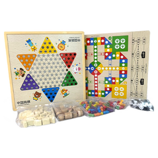 多合一棋盤遊戲組，多種經典玩法，家庭聚會益智首選, 五合一, 1套