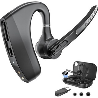 450mAh 충전 케이스가 장착된 블루투스 헤드셋 무선 이어피스 PC 컴퓨터 노트북 휴대폰 원격 근무 콜센터 트럭 운전사 비즈니스용 USB 동글 노이즈 캔슬링 마이, Headset + Charge Case + USB Do