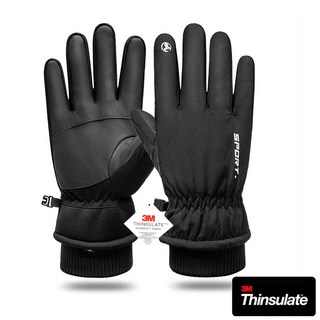 신슐레이트 장갑 3M 혹한기 스키 등산용 오토바이장갑 겨울용작업장갑, 블랙