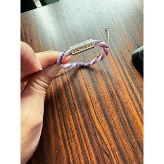 純銀六字箴言紫粉蠟繩手鍊，手工編織，保平安，招好運，時尚百搭，送禮自用皆宜