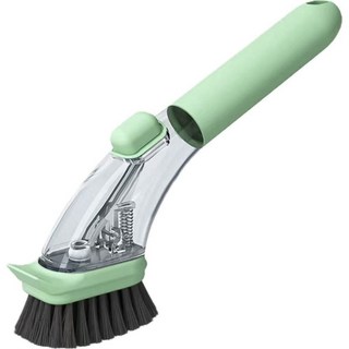 89마트 세제 일체형 설거지 세척솔 브러쉬, 1개, 그린