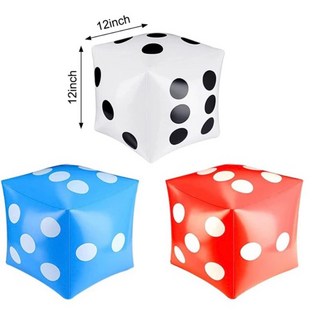 最好玩驚爆骰子樂 充氣骰子30x30cm 吹牛骰子樂 遊戲骰子 KTV 聚會酒吧 娛樂 吹牛 比大小骰盅 骰子 過五關骰, 1個, 充氣骰子 單個價 顏色隨機