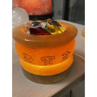 JOSEPH藝品 黃玉聚寶盆 贈七彩琉璃元寶 五行碎石 開運招財 居家擺飾 風水藝品, 聚寶盆