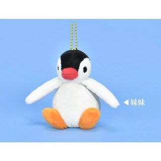企鵝家族 Pingu家族 企鵝 坐姿款 3吋吊飾 掛飾 掛件 吊飾 鑰匙圈 娃娃 玩偶 絨毛娃娃, 1個, 白色妹妹, 白色, 6cm