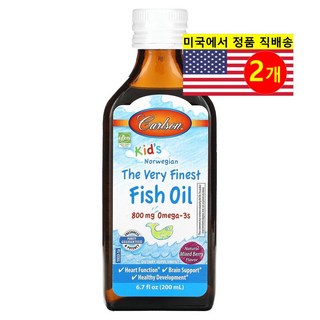 Carlson 칼슨 어린이용 피쉬 오일 800mg 베리향, 200ml, 2개