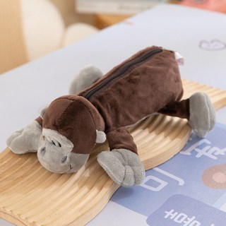 애니멀 프렌즈 원숭이 악어 개구리 동물 인형 필통, 1개, 오랑우탄프렌즈