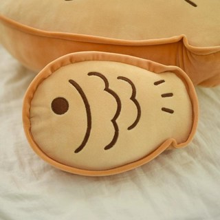 可愛鯛魚燒造型抱枕，毛絨玩具，家居沙發靠墊，午睡趴睡枕，裝飾禮物, 鯛魚燒抱枕,25cm