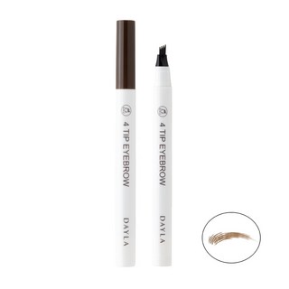 DAYLA黛樂美妝 四分叉持久水眉筆 1.3ml, 02淺咖, 1個