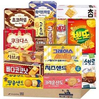 곽과자 A세트 빠다코코1 고소1 사브1 땅샌1 소보로1 참크래커1 크라운산도딸기1 치즈샌드1 쵸코하임1 화이트하임1 쿠크화이트1 구운감자1 예감1 그레이스1 뽀또치즈1, 1개