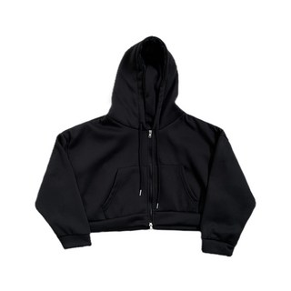 短版連帽拉鍊外套