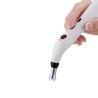 經絡點穴筆 經絡按摩筆 智能找穴位 多種按摩頭 脈衝穴位刺激 USB充電 無線便攜 肌肉舒緩神器, 白色, 1個