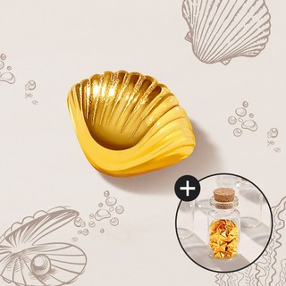 [골드팡] 24k 순금 콩알조개 금테크 오브제 1g+미니유리병 증정 (당일도착) 통통 땅콩금 쌀알금 골드바 금거래소 주물금 반려금 황금덩어리 행운 금테크 선물추천