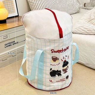 泡腳桶可摺疊宿舍家用新款便攜手提洗腳盆加高過膝款養生足浴桶, 1個, 櫻桃蛋糕貓(護膝款)-泡腳桶