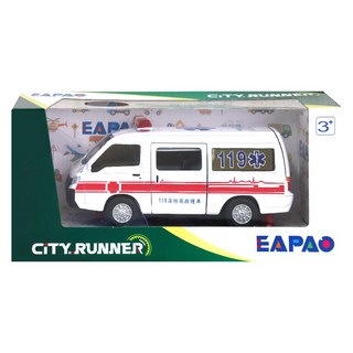 易保EAPAO 救護車(新版) 聲光效果 合金迴力車 玩具車, 1個, 救護車(2022年), White