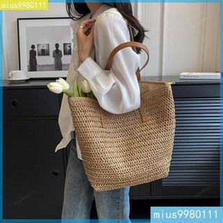 草編包單肩編織包簡約時尚通勤包小眾托特新款大容量沙灘高級手提