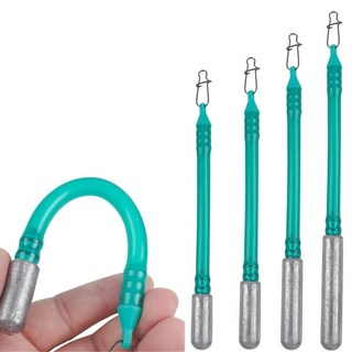 4Pcs 슬립 스틱 드래그 웨이트 No-Snag 싱커 드롭 샷 바닥 튀는 표류 메기 루어 낚시 태클