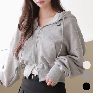 더험프 여성 후드집업 기모 크롭