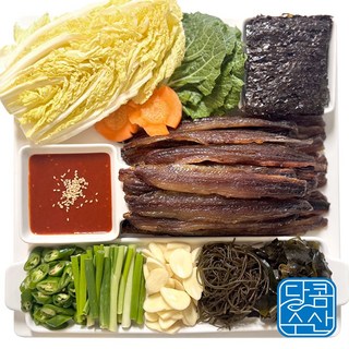 달콤수산 포항 구룡포 과메기 야채세트 10미 20쪽 완전손질 꽁치과메기, 1세트, 손질 과메기 10미