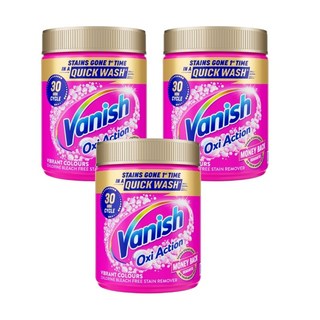 Vanish Oxi Action洗衣去漬粉 黃金升級版 快速去漬 亮彩護色 不傷衣物, 470g, 3個