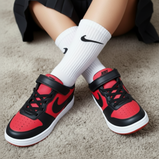 [국내매장정품] 나이키 NIKE 아동 신발 스니커즈 코트 버로우 로우 리크래프트 레드 SECCBL002 사은품 증정