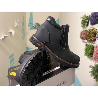 廣隆 馬靴 拉鍊款安全鞋 防砸防刺穿鋼頭鞋 電銲勞工運動休閒工作鞋