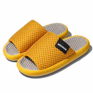 발캉스 층간소음 메쉬 통풍 아치서포트 족저근막 푹신한 하우스 룸 슈즈 거실화, 1개, 옐로우