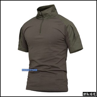 野戰搖滾-生存遊戲 短袖青蛙裝戰術上衣 軍綠色 迷彩服 短袖上衣 迷彩T恤 短袖T恤 工作服 特警服 勤務服 迷彩青蛙裝 特勤上衣, 黑色,M