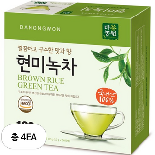 다농원 현미녹차 100티백, 1.3g, 100개입, 4개