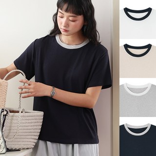 스토리원 WM-SSWT031 여성 링고 린넨 텐셀 반팔 티셔츠