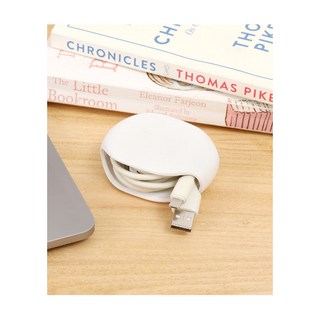 【東京速購】日本代購 3coins 半自動集線器 矽膠捲線器 集線器 線材收納 充電線 捲線器, 1個, 集線器白色