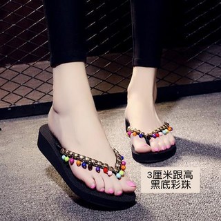 夏季厚底人字拖女 時尚夾腳韓版海邊涼拖