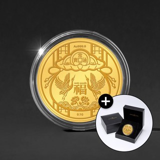 [골드팡] 24k 행운의 황금복주머니 순금코인 0.1g +프리미엄 가죽패키지(당일도착) 금거래소 미니골드바 선물포장 저중량금테크 기념주화 소원행운 황금쌀 콩알 덩어리 주물금